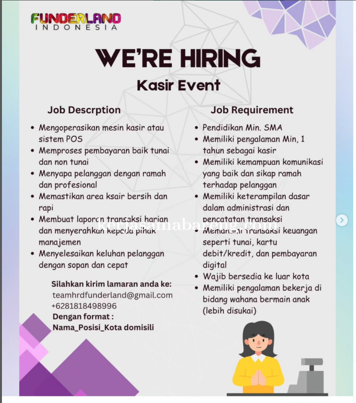 Lowongan Kerja Kasir Event