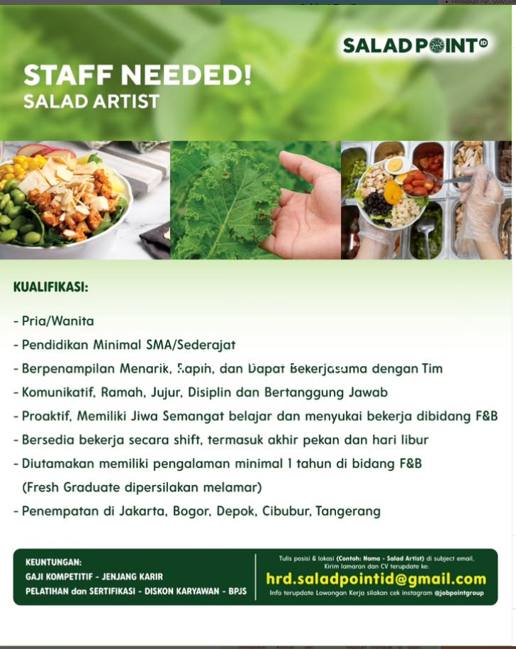 Lowongan Kerja Staff Needed