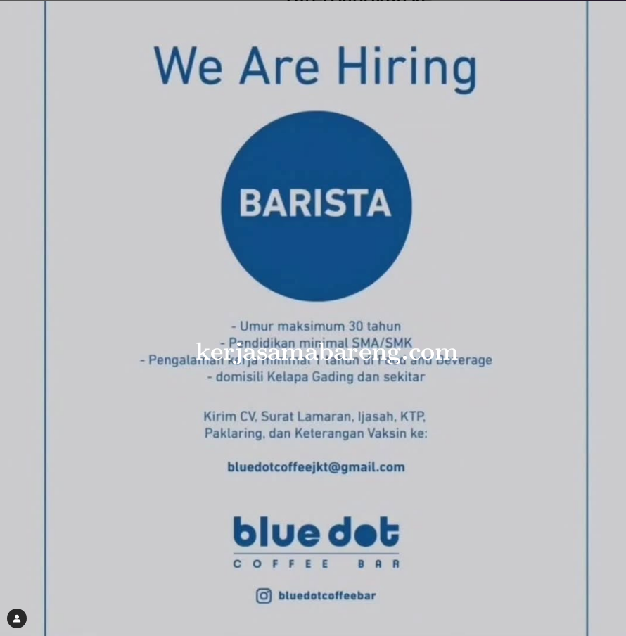 Lowongan Kerja Barista