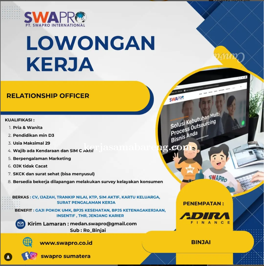 Lowongan Kerja Relationship Officer