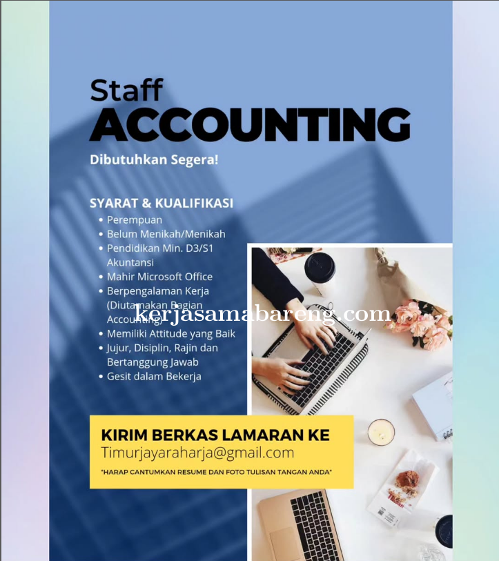 Lowongan Kerja Staff Accounting